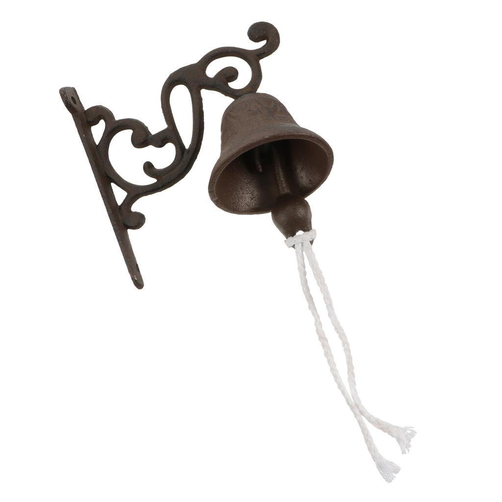 1pc Wrought Iron Doorbell Cast Iron Rustic Style Bell Manually Shaking Chime Portable Garden Decor Bell Christmas nament Home