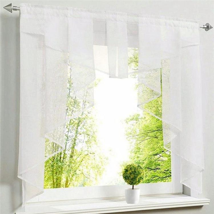European Simple Curtains, Pole-Type Folding Envelope-Type Multi-Color Embroidered Window Screens, Simple High-Density Yarn
