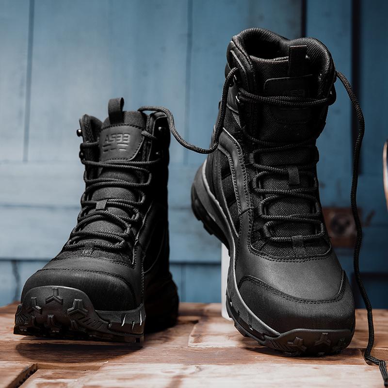 2025 Fashion Men's Desert Combat Outdoor Leather Hiking Shoes Men Hunting Work Safty Boots Men's Short ankle boots