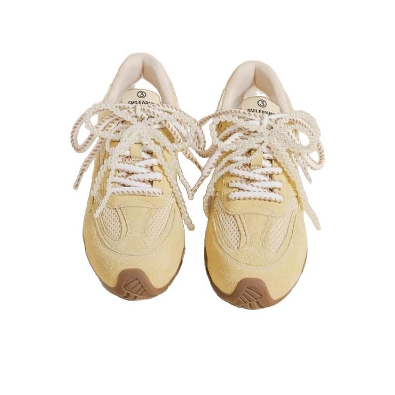 2025 hot-selling models, sweet sister German training~ inner height increase pearl mesh breathable sports Forrest Gump casual shoes women's German tr