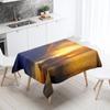 Day Road Dusk Sunset Scenery Printed Tablecloth Outdoor Picnic Camping  Antifouling Waterproof Table Home Decoration