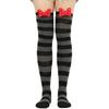 Holiday Lovely 3D Bowknot Striped Over Knee Thigh High Socks for Woman Clothing