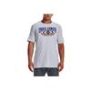 Under Armour Collegiate Letter Print American Vintage Training Breathable Crew Neck Short Sleeve T-Shirt Men Tops Gray 1376838-014