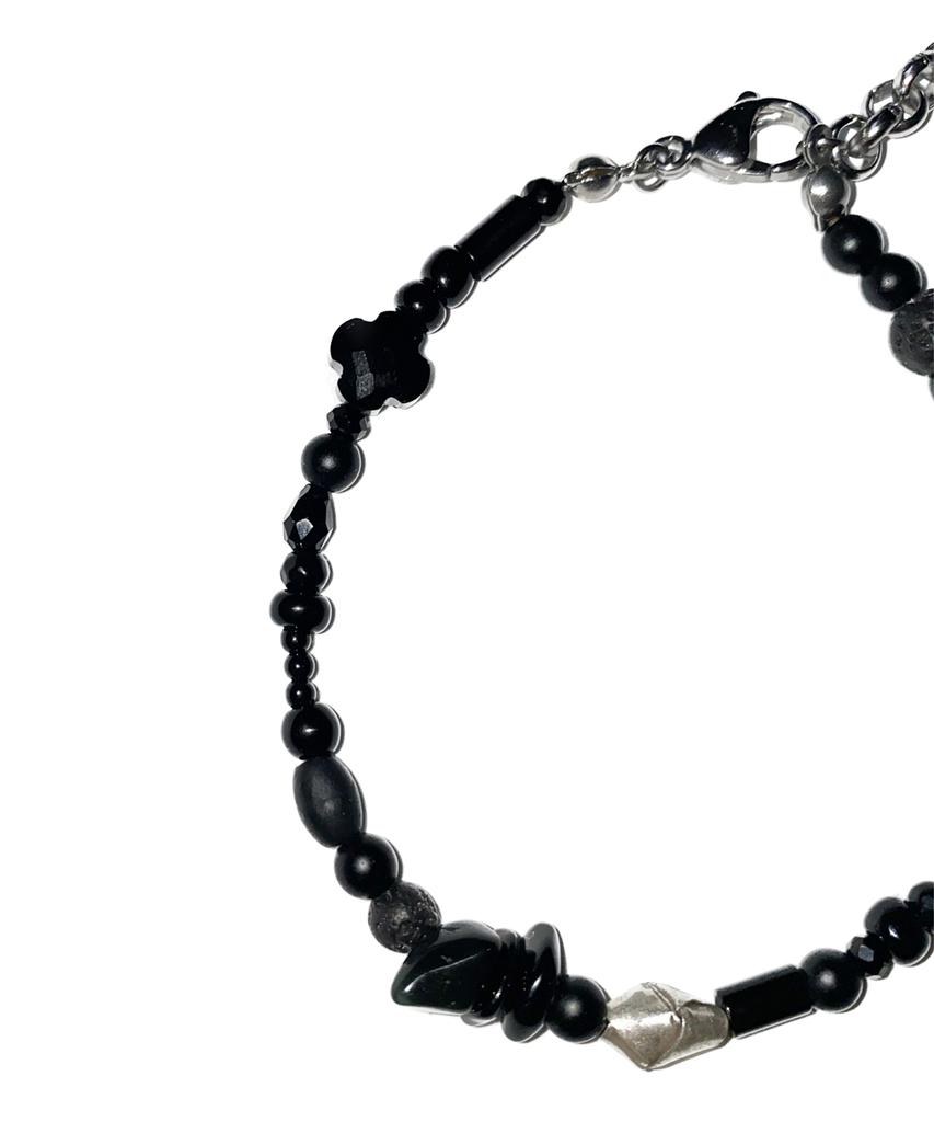 Runds Karen Silver Black Gemstone Bracelet