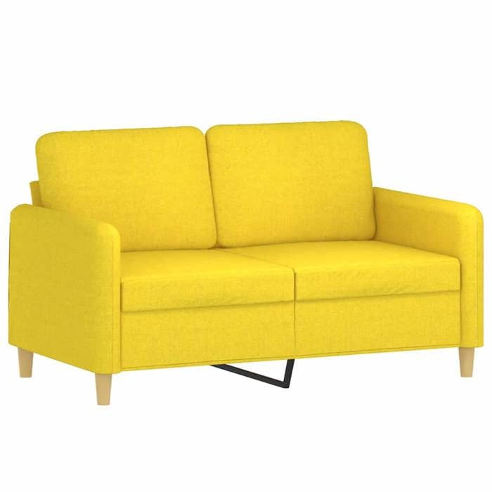 VidaXL Ensemble de canapés 2 pcs avec coussins Jaune clair Tissu 3202123