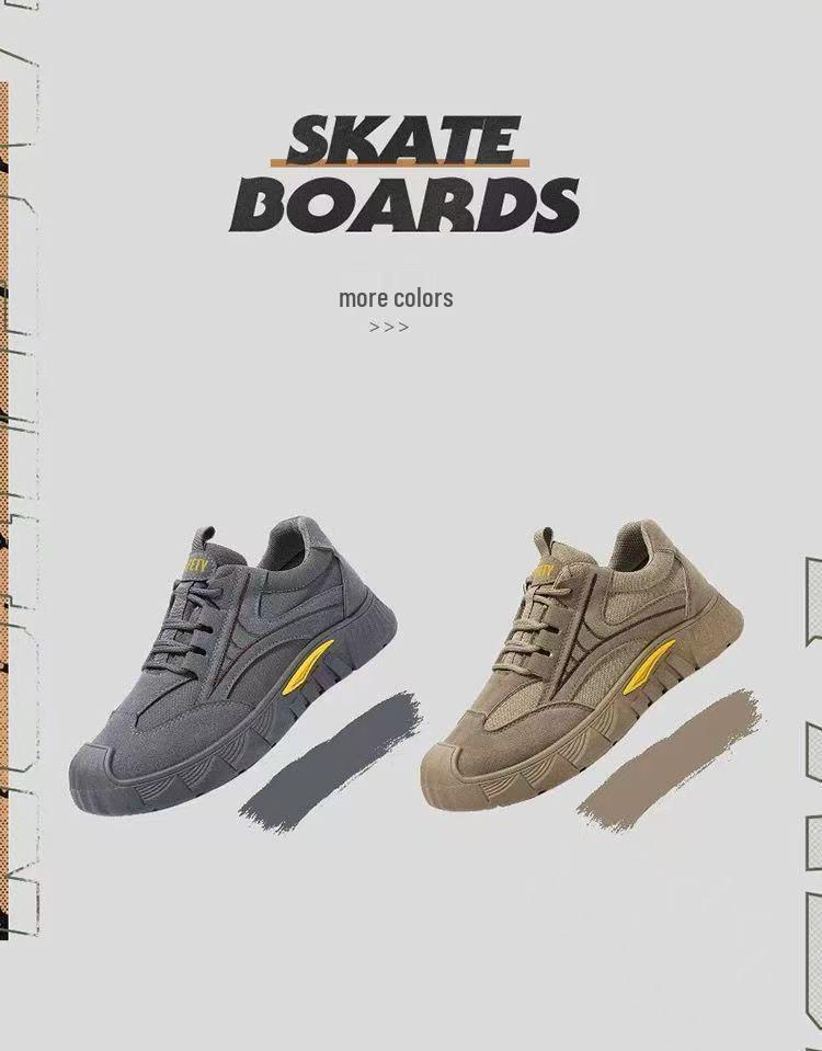 Men's Non-slip Wear-resistant Low-top Work Shoes for Construction and Casual Use
