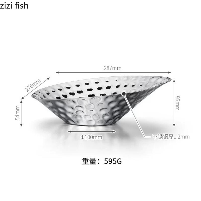 Stainless Steel Fruit Plate Irregular Dining Plates Dessert Plate Fruit Bowls Salad Bowl Snack Bowl Pastry Plates Snack Bowls