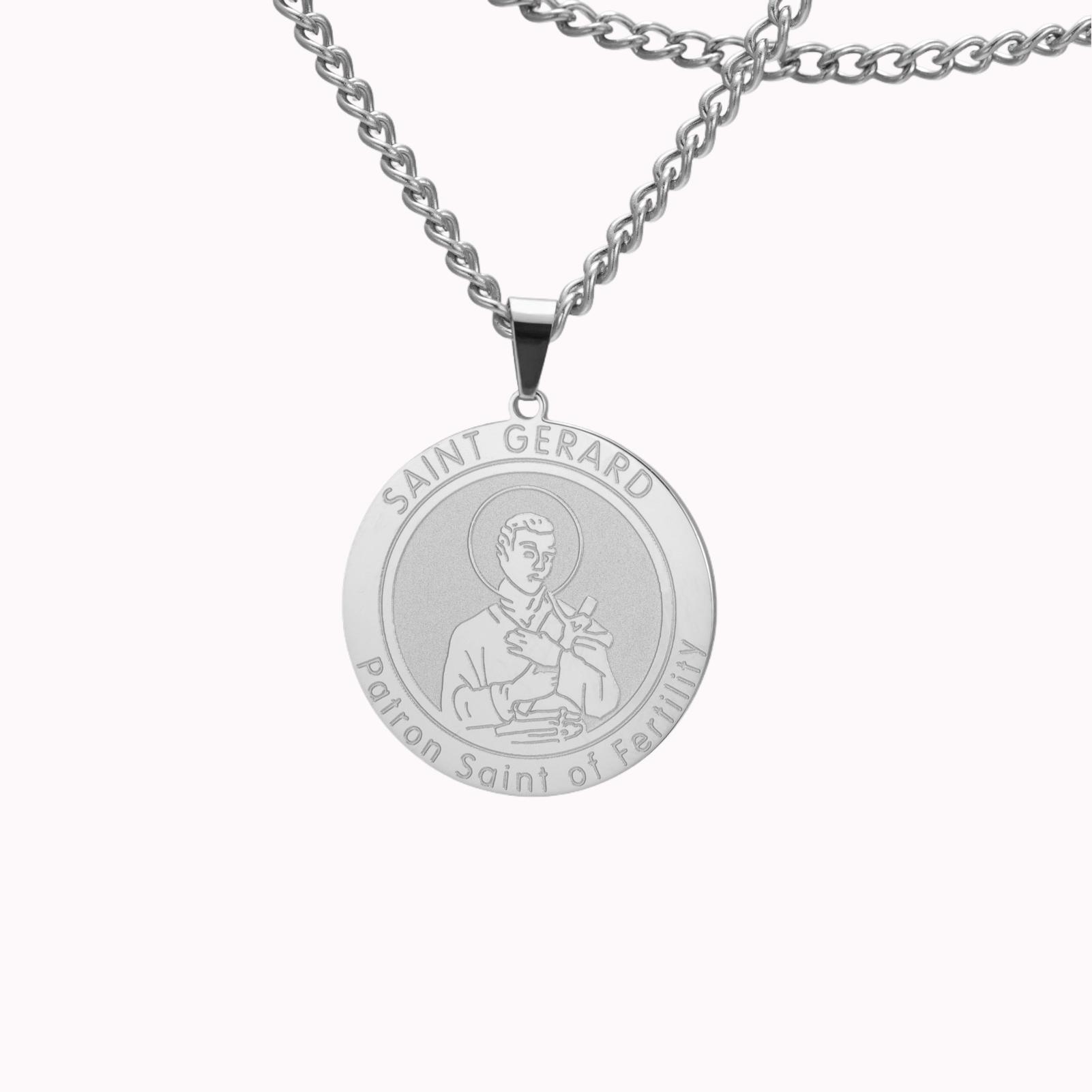 LIKGREAT Catholic Medal Necklace St. Gerard St Dymphna St Maximilian Kolbe Stainless Steel Jewelry Amulet Gift