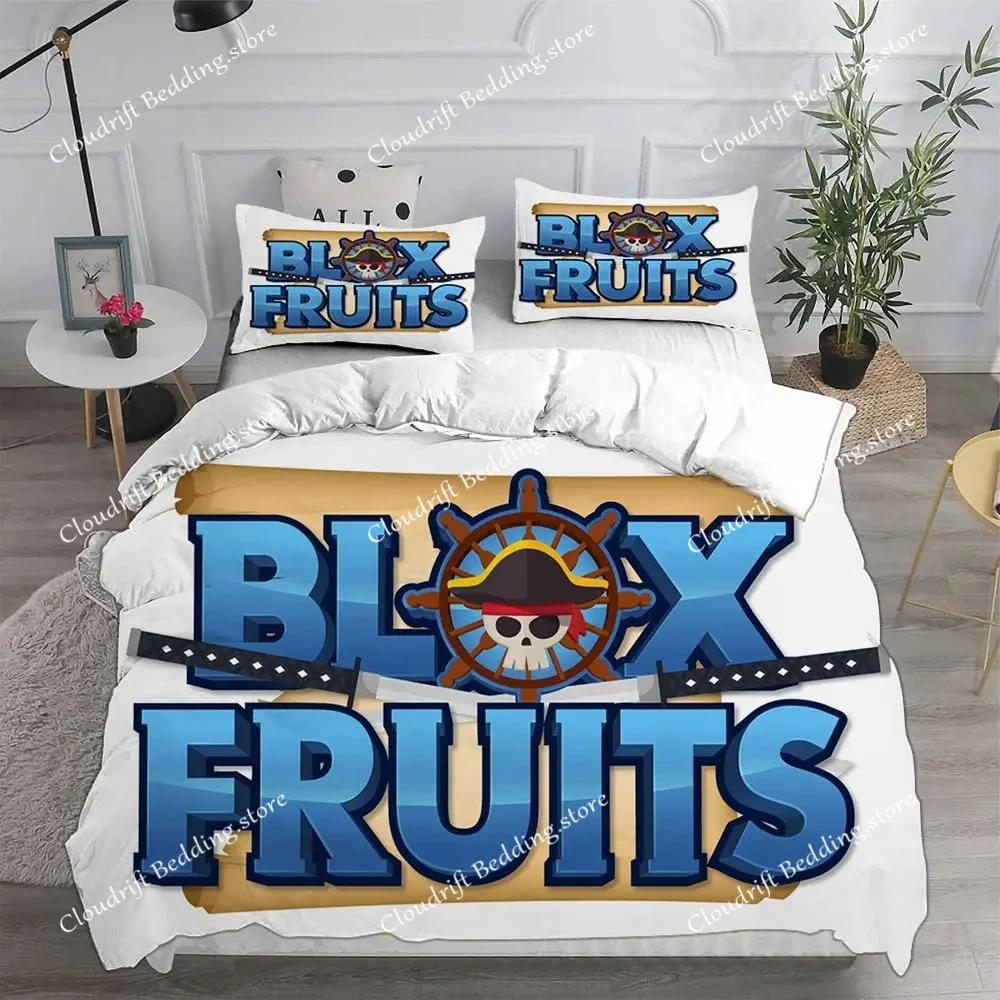Sady povlečení Blox Fruits Přehoz na postel Přikrývka Povlak na peřinu Povlak na polštář Jednolůžko Dvojlůžko Velká velikost Dekorace do ložnice029