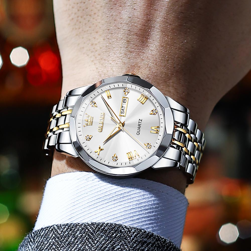 GUANQIN Men's Watches Casual Trend Fine Steel Original Brand Quartz Wristwatch for Man Waterproof Luminous Date Week Fashion New