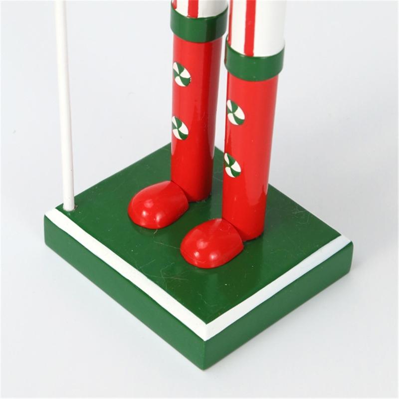 Nutcrackers Figurine with Candy Ribbon Scepter Unique Nutcrackers Decorative Figure with Candy Motifs for Office Homes
