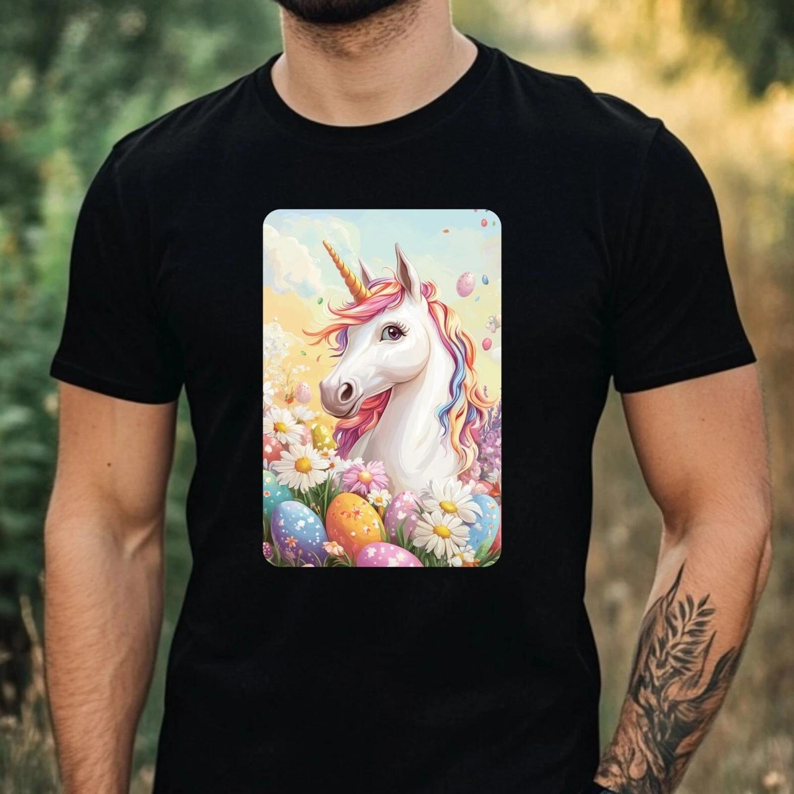 T-Shirt Herren Oster Einhorn Motiv Baumwolle Größe XS bis 5XL XXXL