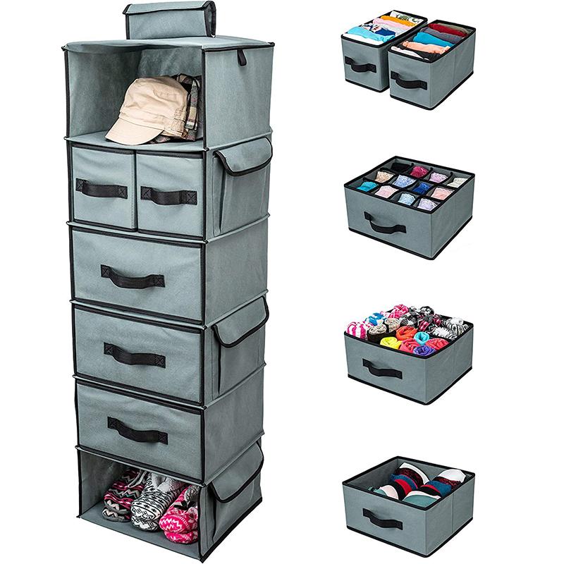 

Новый комплект для хранения в навесном шкафу, нетканый 6-слойный, сумка для хранения и ящик для одежды