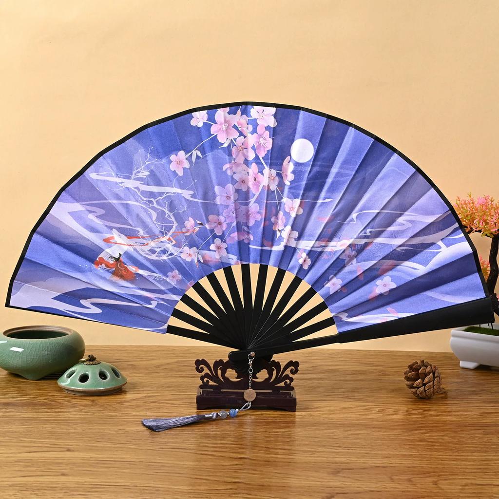 Folding Fan In Ancient Style for Boys, Dragon Design, Student Style, Bold Black Double-Sided Summer Plastic Fan, New Model