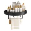 Adhesive Shower Shelf, Wall Mounted Corner for Bathroom Toilet Storage   with Non Drill Design