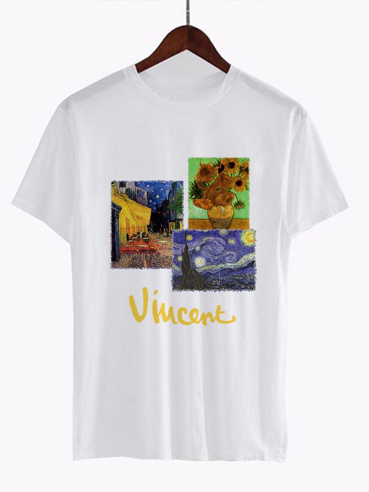 Unisex Van Gogh Van Goghing Van Gone Meme Funny T Shirt Hipsters Cute Tee z nadrukiem