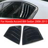 For Honda Accord 8th Sedan 2008-2013 Car Rear Louver Window Side Shutter Cover Trim Sticker Vent Scoop ABS Carbon Fiber Black