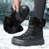 TUINANLE Winter Schneestiefel Damen Baumwollschuhe Verdickte Rutschfeste Plüsch-Knöchelstiefel Weiche Sohle Warme Outdoor-Schuhe