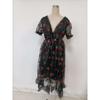 Women's Summer Sweet Sequins Long Mesh Strappy Pleated Dresses