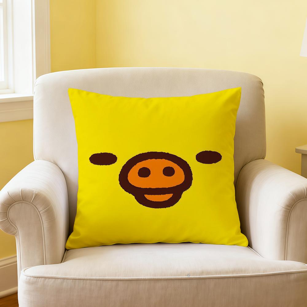 Kawaii Bear Face Funny rRilakkuma Soft Pillowcase for Sofa Home Living Room Office Decor Protective Covers Hogar Pillow Cover
