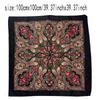 100*100cm Russian Style Floral Print Square Scarf for Women