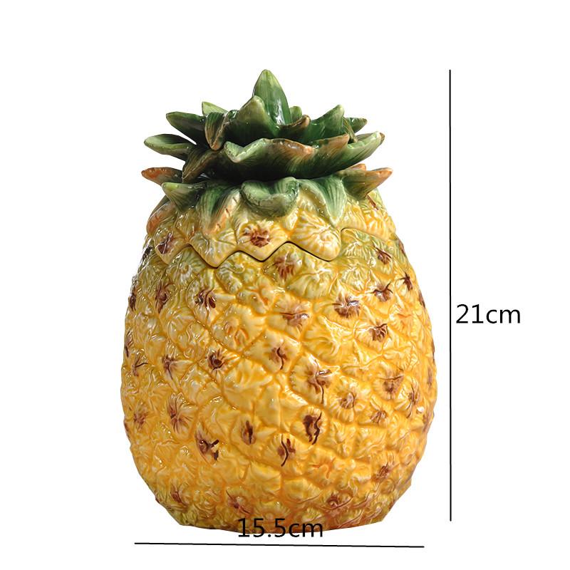 

Керамическая емкость для хранения в виде ананаса, расписанная вручную банка для конфет, украшения для хранения, декоративная банка ручной работы, коробка для хранения с крышкой