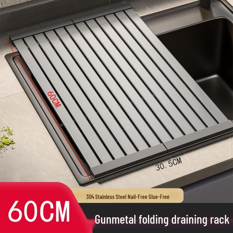 Foldable Stainless Steel Kitchen Sink Drain Board and Dish Rack