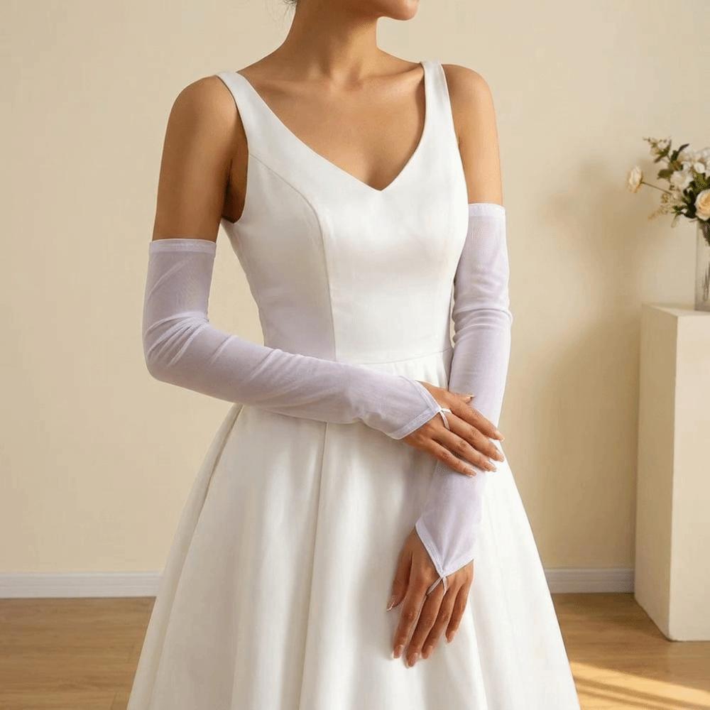 Transparent Mesh Gloves Thin Bridal Gown Accessories Romantic Long Gloves  Travel