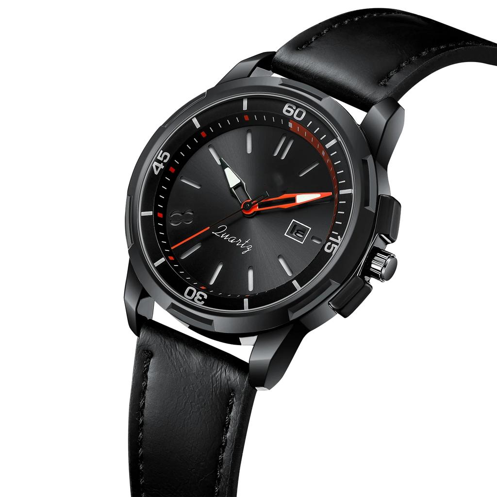 Military Leather Watch Dial Quartz Movement Business Casual Outdoor Sports Wristwatch
