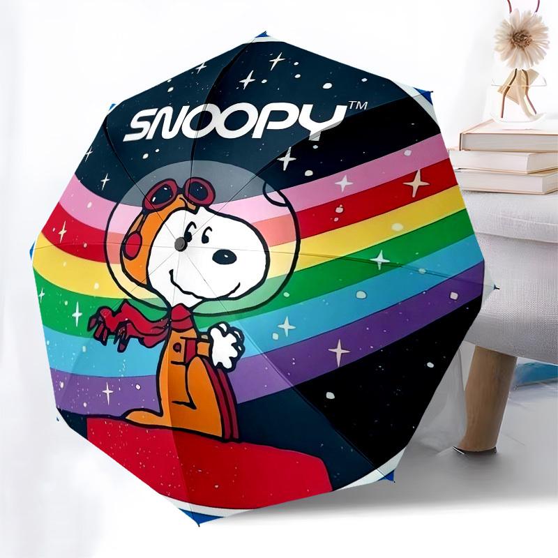 1pc Snoopy Astronaut Rainbow Space Umbrella with Plastic Handle,Suitable for All Seasons Home Travel Outdoor UmbrellaFP067