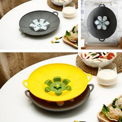Silicone Spill Stopper Removable Flower Lid Boil Over Safeguard Heat Resistant Anti-splash Spill Proof