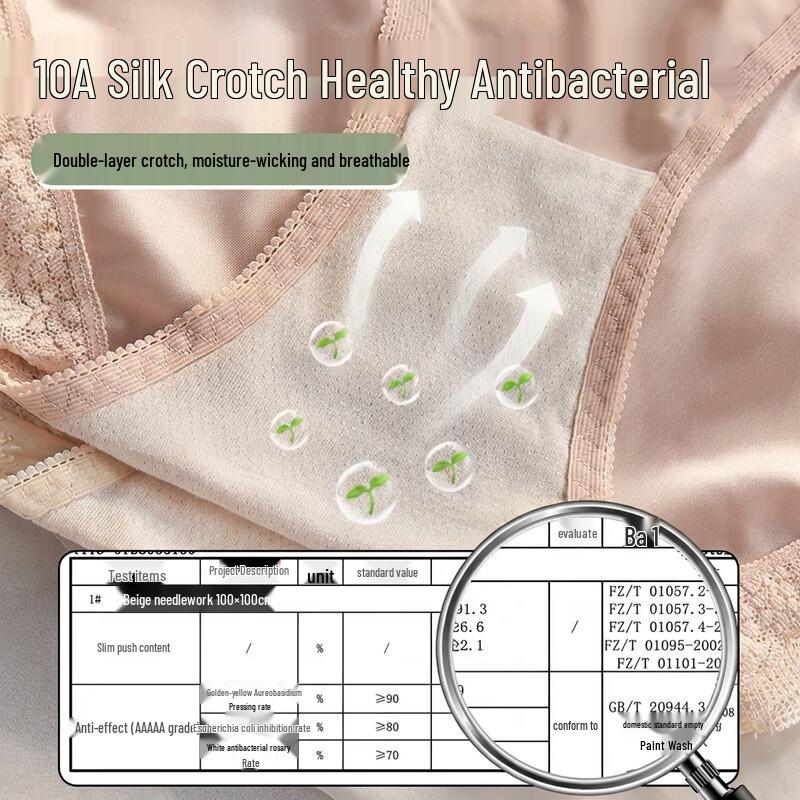 Ordifen Women's Sexy Lace Antibacterial Silk Gusset Briefs