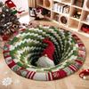 60*60cm Christmas Round Carpet 3D Special-shaped Crystal Velvet Santa Claus Floor Mat Anti-Slip Atmosphere Decoration