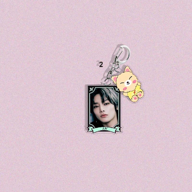 1pc Stray Kids Acrylic Keychain with SKZOO Cartoon Pendant, 2-in-1 Kpop Member Photo Frame Key Ring, SKZ Album Merchandise Bag Accessory for STAY Fans