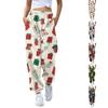 Women's Christmas Printed Casual Sweatpants Joggers with Elastic Waist and Cuffed