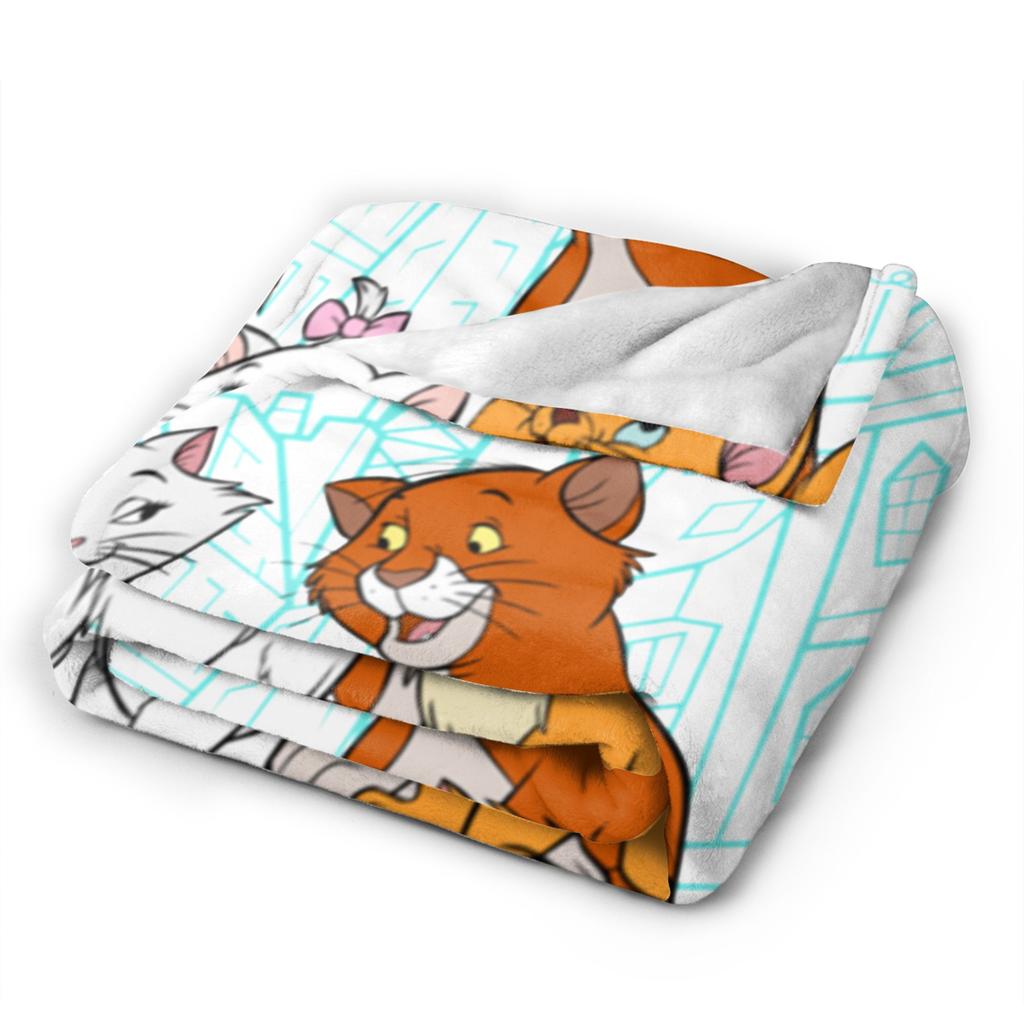 Aristocats Cats Family Cartoon Blanket Fleece Summer Portable Warm Throw Blankets for Bedding Couch Bedspreads
