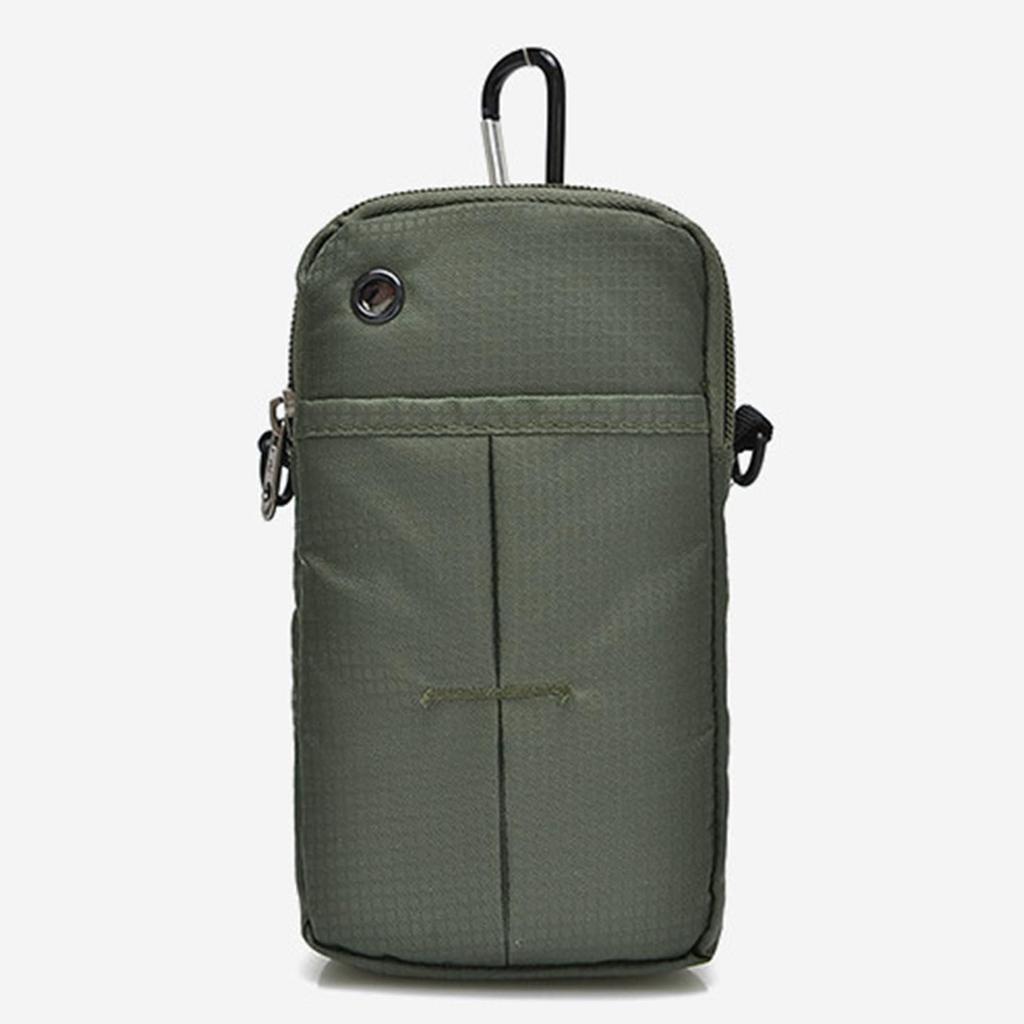 Wellvie Stilvolle Smartphone-Tasche, Rucksack, Gadget-Tasche, Praktische Aufbewahrung, Fasst zwei Smartphones, Schulter-/Gürteltasche, Outdoor-Tasche (Grün)