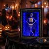 Unique Skeleton Gift LED Dancing Frame Decor, Glowing Spooky Night Light for Gothic Desk Accessory Shelf, Halloween Party Atmosphere Ornament,