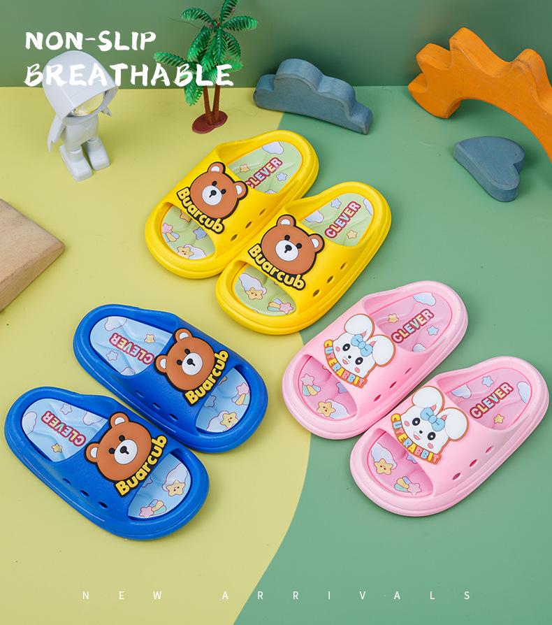 Čtyři roční období Neformální Kreslené PVC Sandály – Pohodlné žabky s plochým podpatkem pro každodenní venkovní a domácí použití.