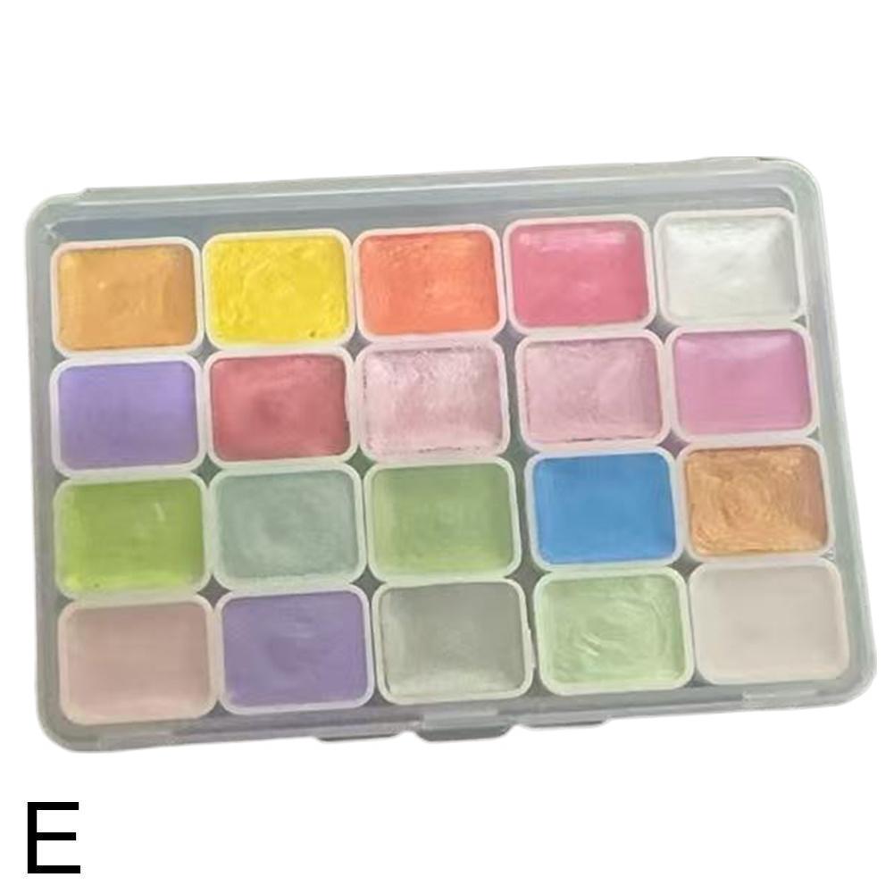 Metalen Aquarelverfset Draagbare Doos met Glitterende Parel Vaste Aquarellen Complete Kunstbenodigdheden Levendige Pigmenten