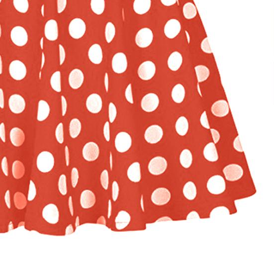 Gonna stampata a pois primavera estate da donna, morbida e traspirante, ampia vita alta, abito longuette pieghettato, costume da festa di moda