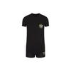 Conjunto Informal de Camiseta Estampada con Logo de Letras de Color Sólido y Pantalones Cortos para Hombre Conjuntos Negro 111604-2F595-00020