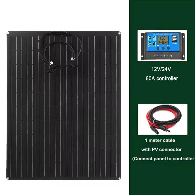 600W 300W Solar Panel 18V Flexible Solar Cell Energy Charger Solar Plate for Outdoor Camping Yacht Motorhome Car RV Boat Caravan