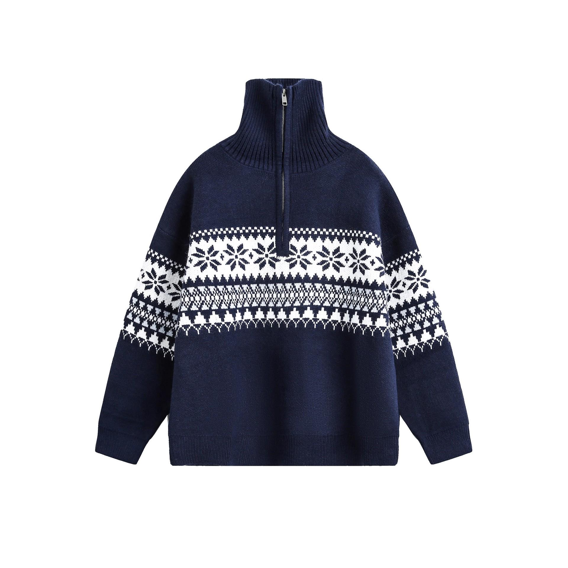 DPX Men s Winter Fair Isle Turtleneck Sweater - Heavyweight, Trendy, Loose Fit Christmas Knitwear. 2XL