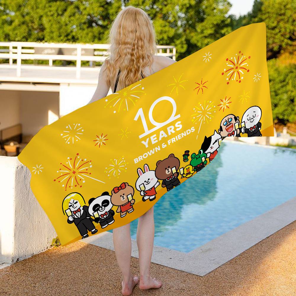 Classic Cartoon L-LINE F-FRIENDS Beach Towel Colorful Bath Towels For Girl Microfiber Quick Dry Sand Free Beach Gym Pool