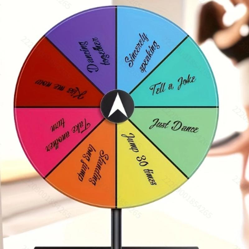 

1 шт. Акриловое цветное рулеточное колесо, настольное призовое колесо, сухостираемое вращающееся колесо-спиннер для игры, сверхпрочное, редактируемое вращающееся колесо