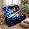 Music Instruments Harmony Theme Blanket Lightweight Warm Flannel Blanket Decorative Throw Blanket for Home Decoration