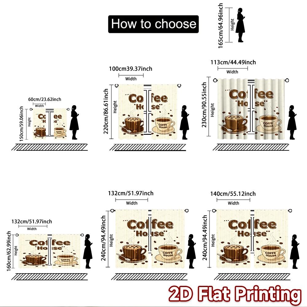 2D flat Photography Backdrop Background cloth Coffee Cups and Beans 100% Polyester Festive Backdrops Use for Outdoor living