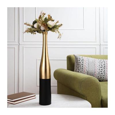 Brings Small and Big Champagne Bottle Design for Decoration for Flowers for Livingroom, Bedside,Corner, Indoor, Center Table (Black/Gold, Big)