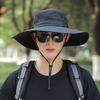 Adjustable Wide Brim Fisherman Hat Polyester Fiber 56 cm 1 Pc